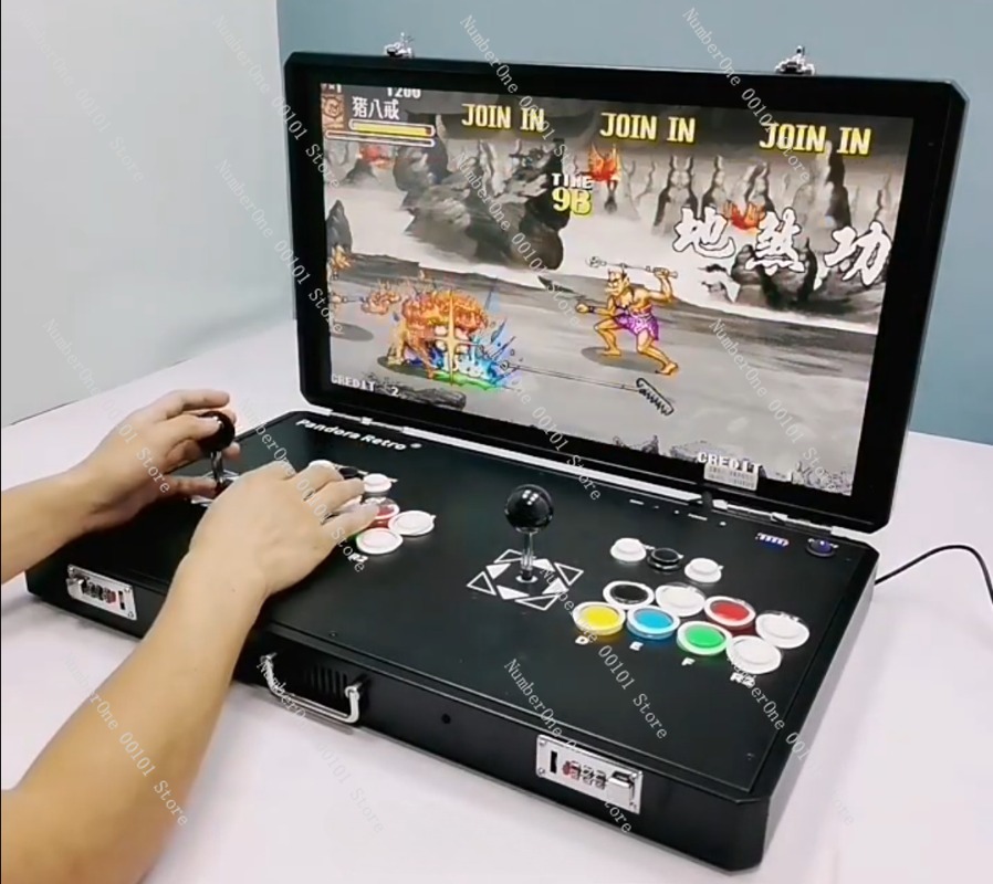 Arcade Game Jackpot - Tragbare Retro-Arcade-Spielkonsole, Dual-Joystick-Controller Kampfspielgerät mit integrierten